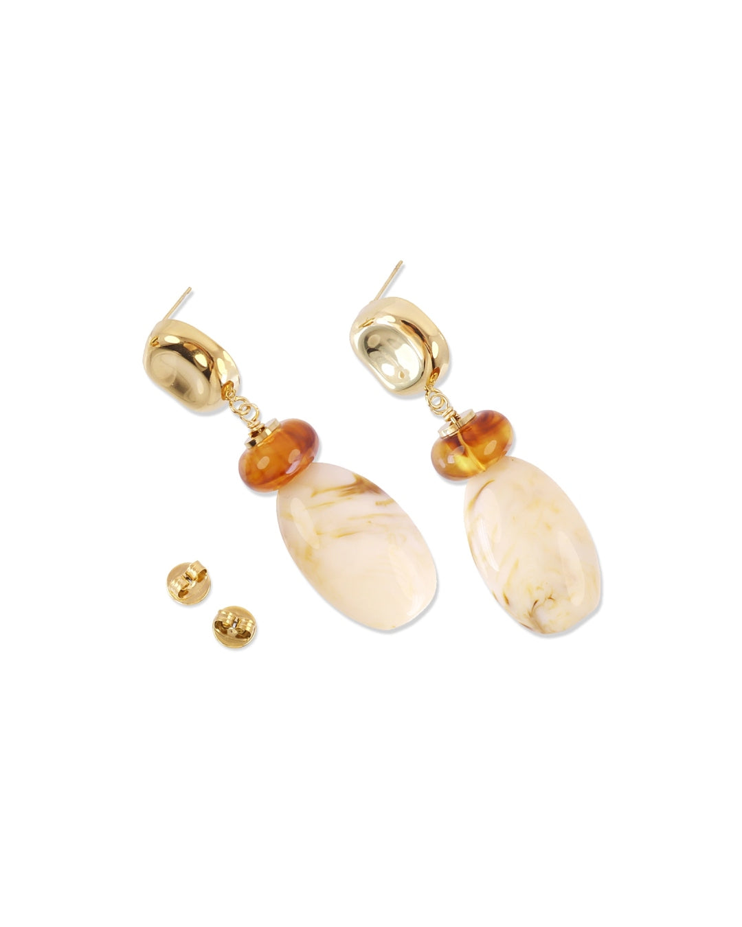 Steel Resin Bead Drop Earrings | Anartxy