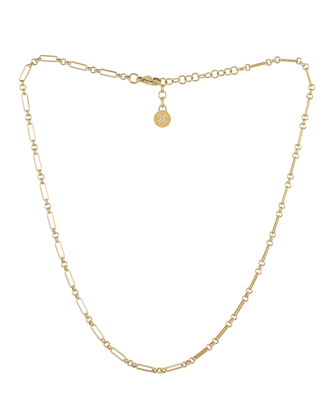 Steel Round Link Figaro Necklace | Anartxy