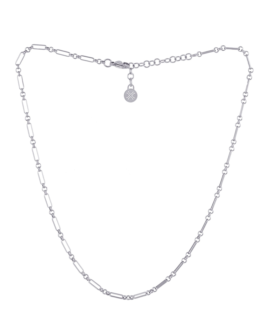 Steel Round Link Figaro Necklace | Anartxy