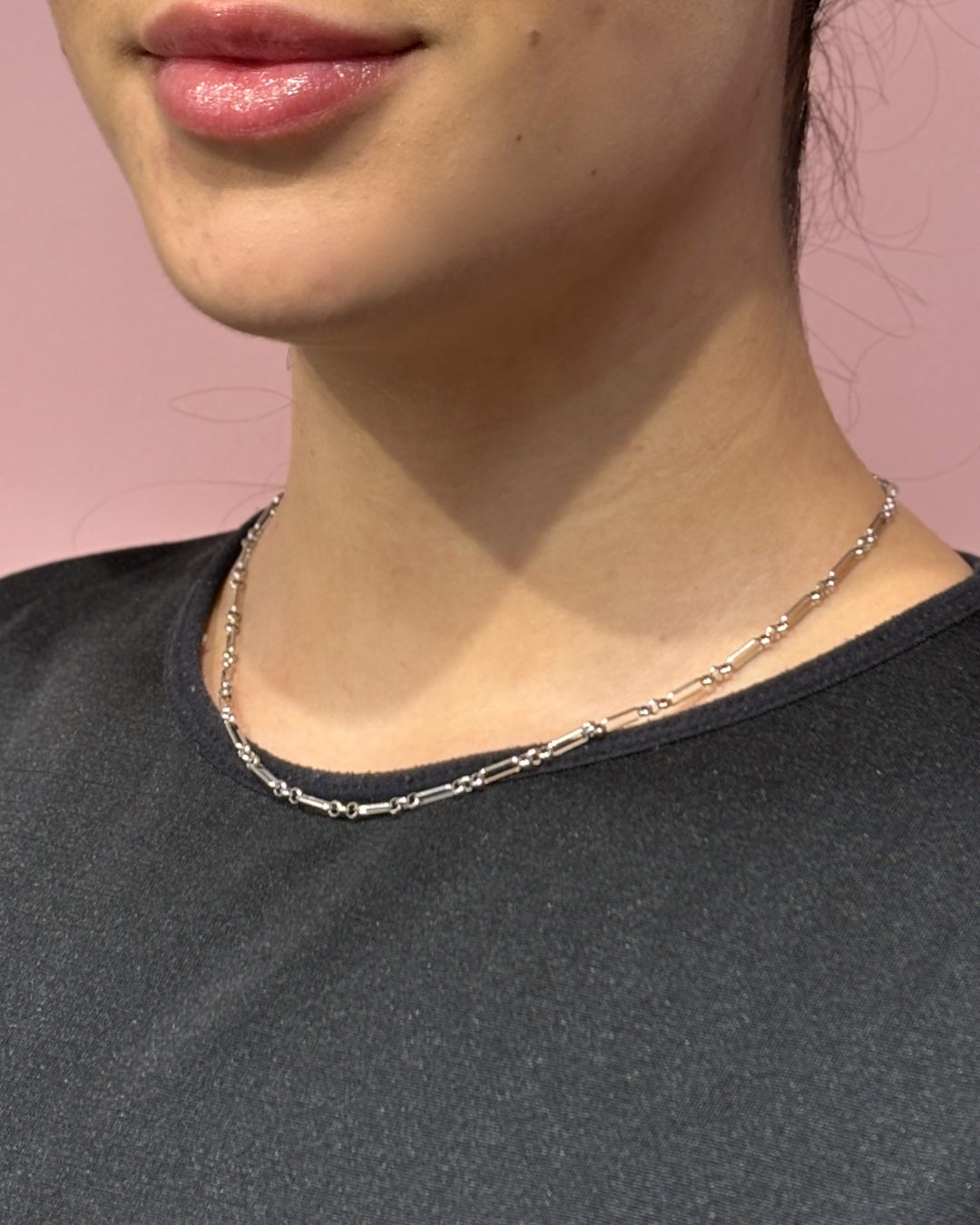 Steel Round Link Figaro Necklace | Anartxy