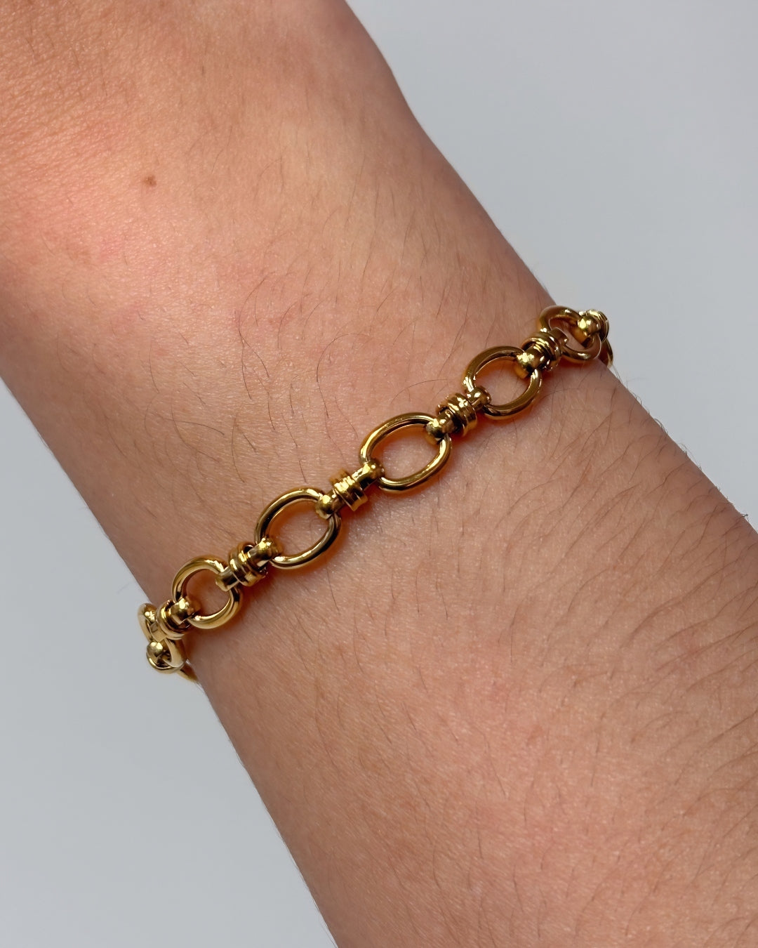 Steel Round Rolo Link Bracelet | Anartxy
