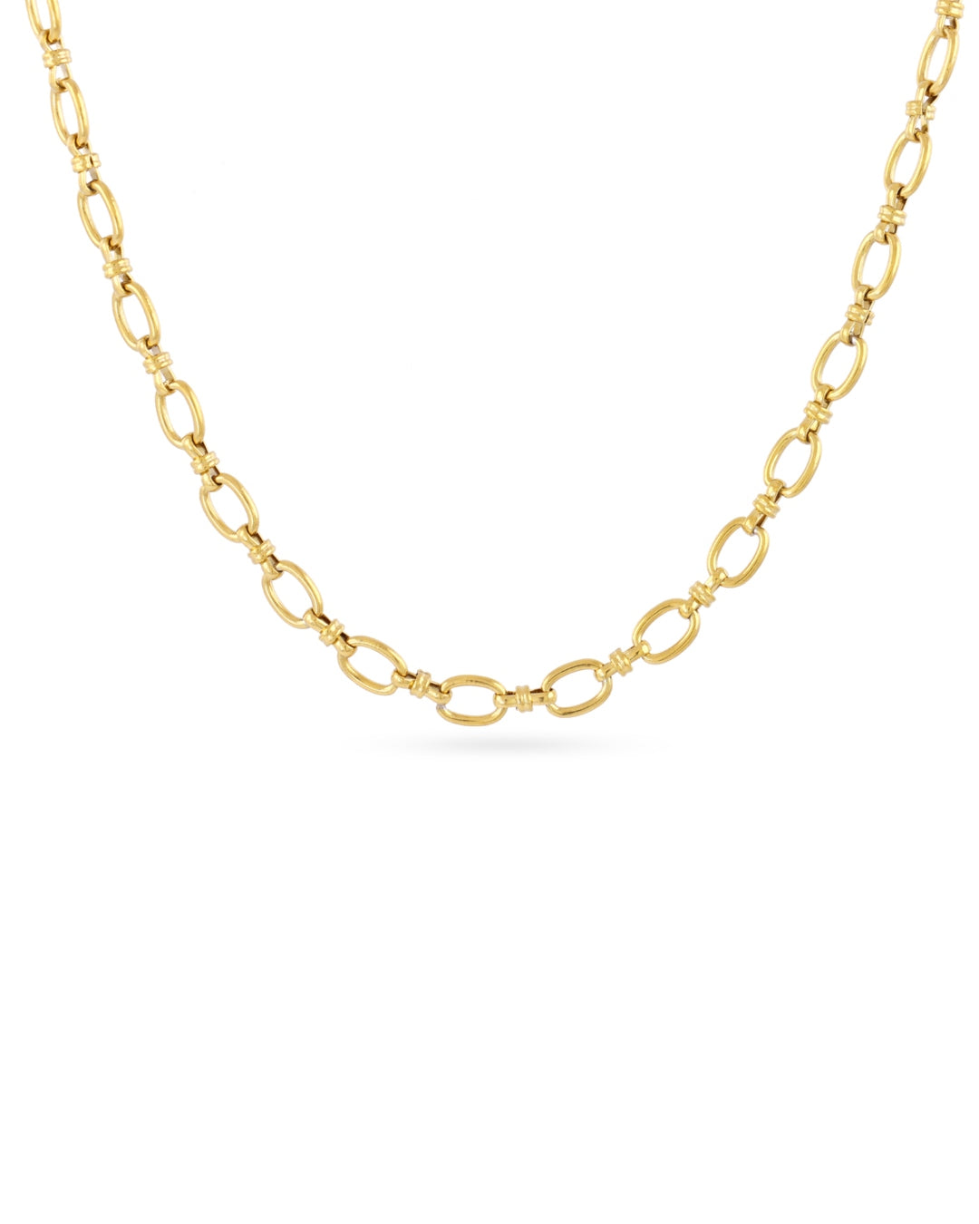 Steel Round Rolo Link Necklace | Anartxy