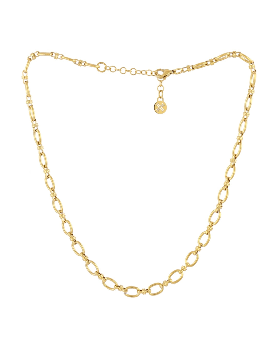 Steel Round Rolo Link Necklace | Anartxy