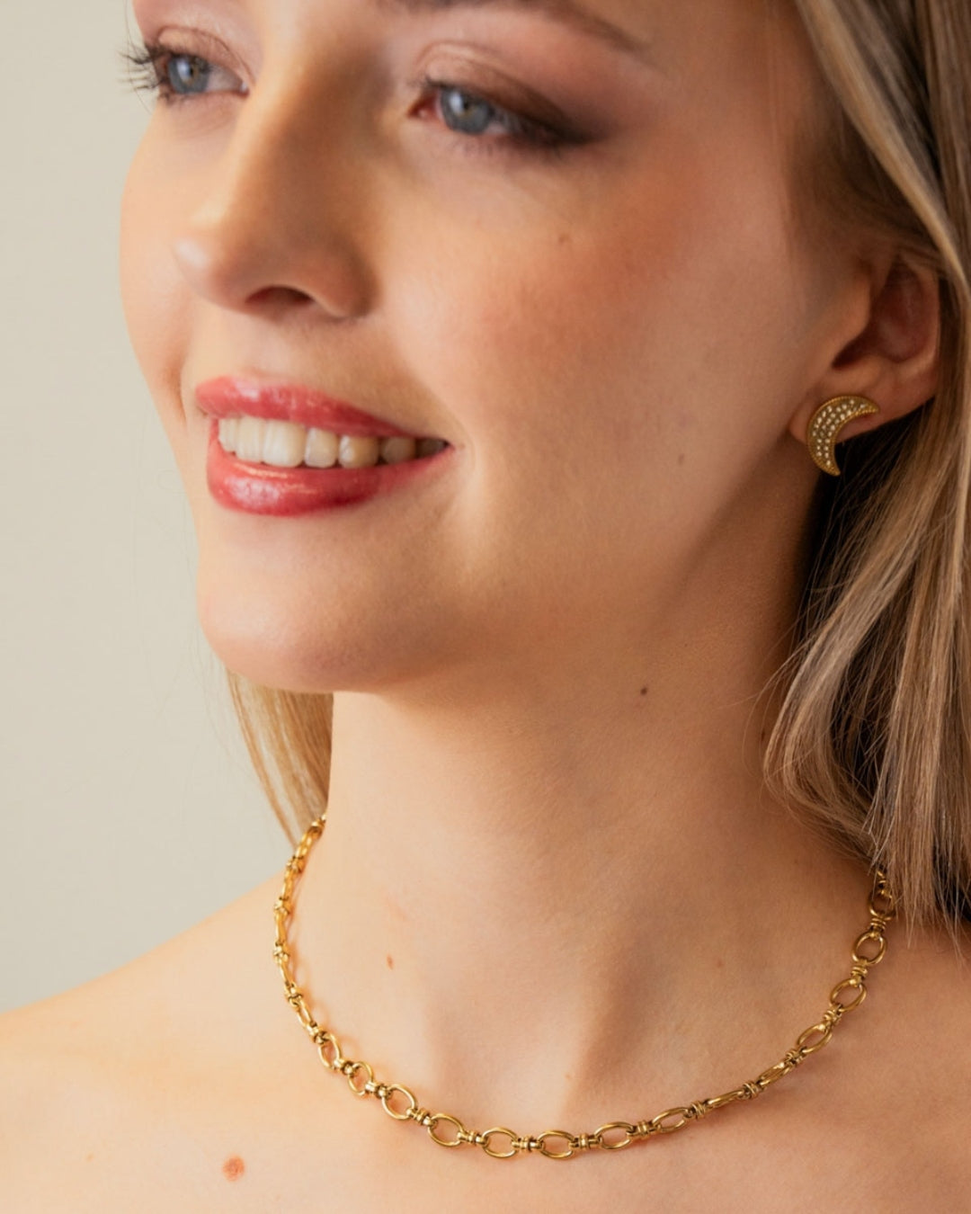 Steel Round Rolo Link Necklace | Anartxy