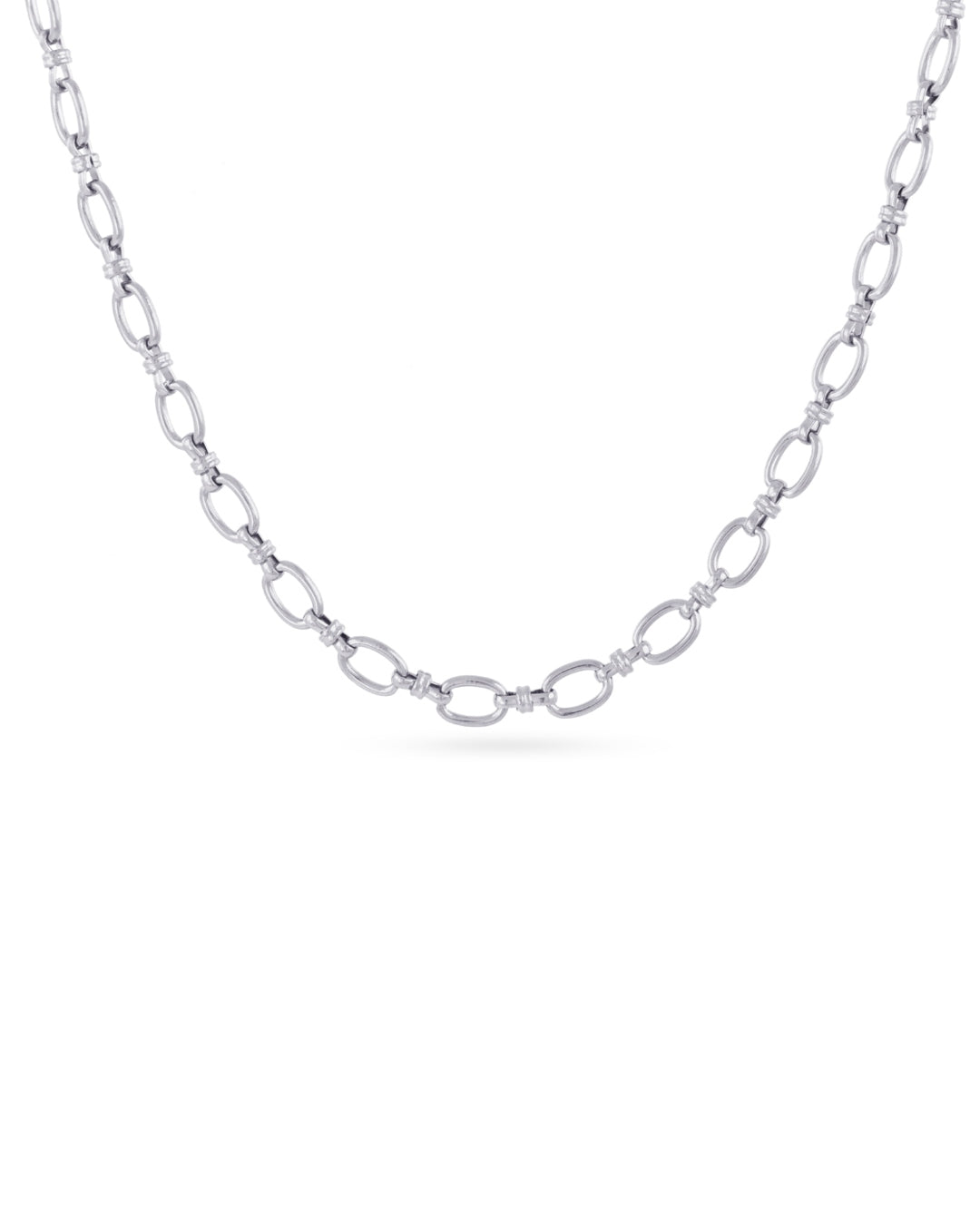 Steel Round Rolo Link Necklace | Anartxy