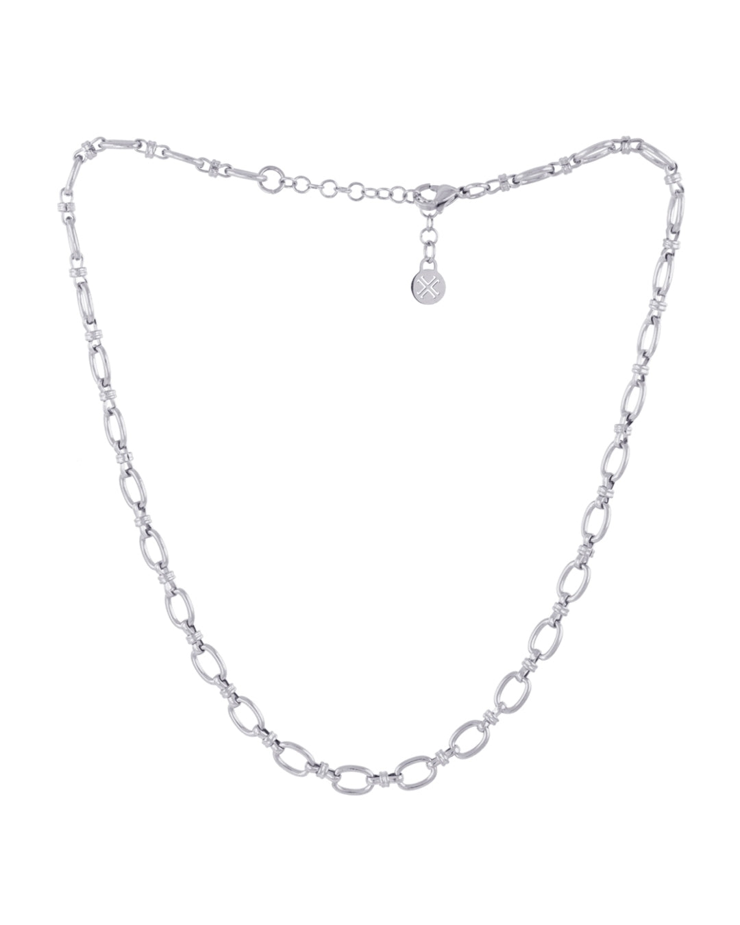 Steel Round Rolo Link Necklace | Anartxy