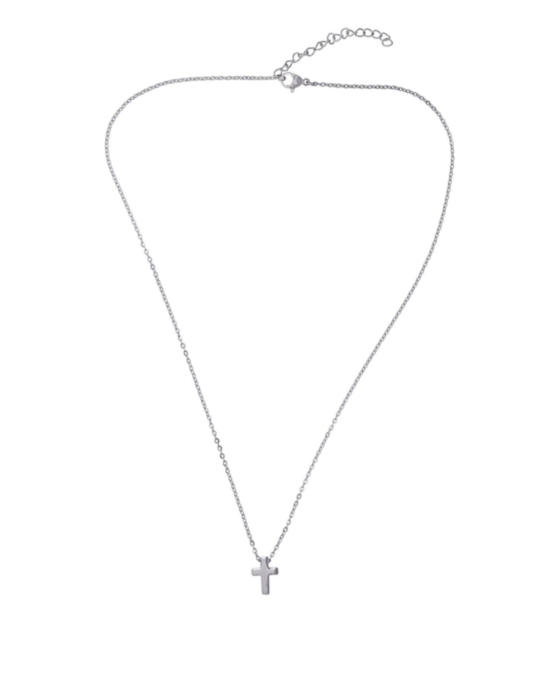 Steel Small Cross Necklace | Anartxy