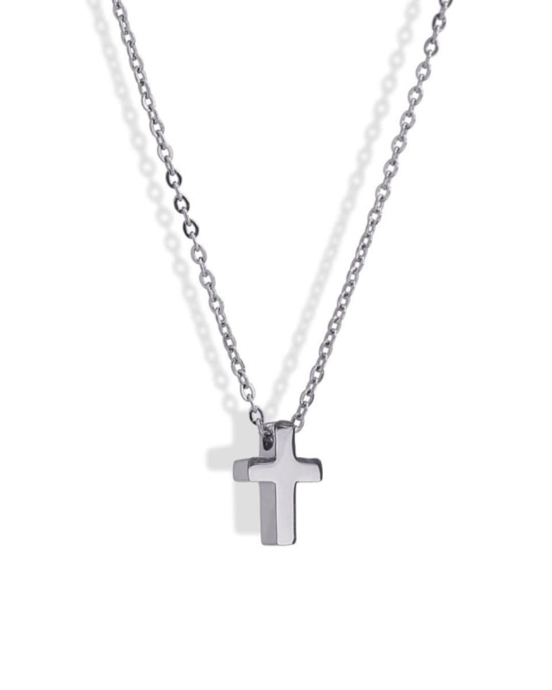 Steel Small Cross Necklace | Anartxy