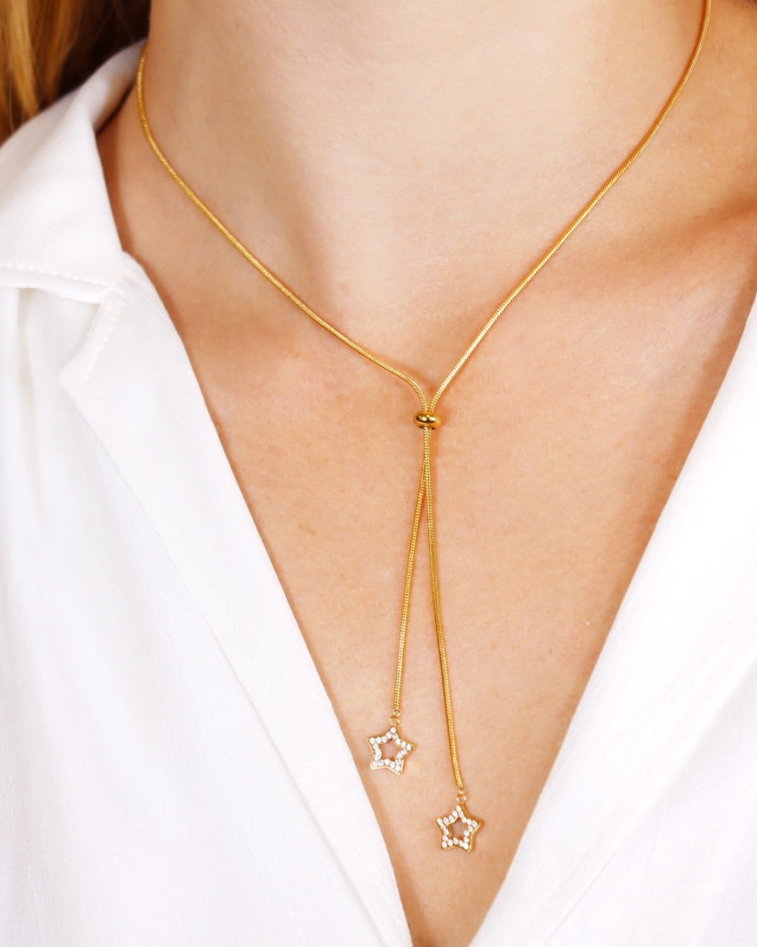 Steel Star Lariat Necklace | Anartxy