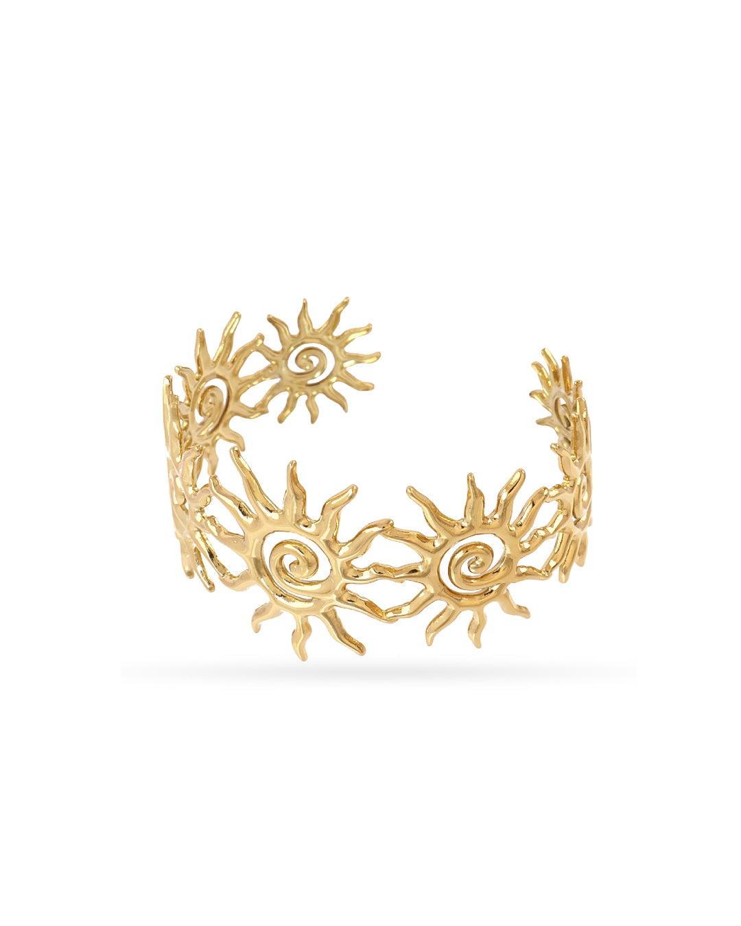 Steel Sun Cuff Bangle Bracelet | Anartxy