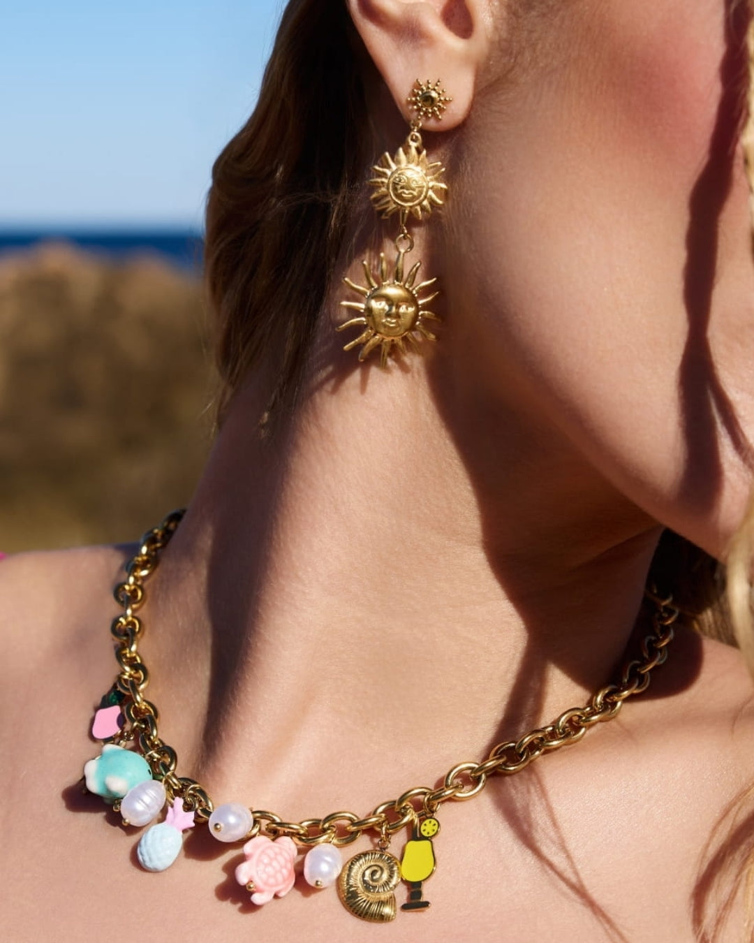 Steel Sun Drop Earrings | Anartxy