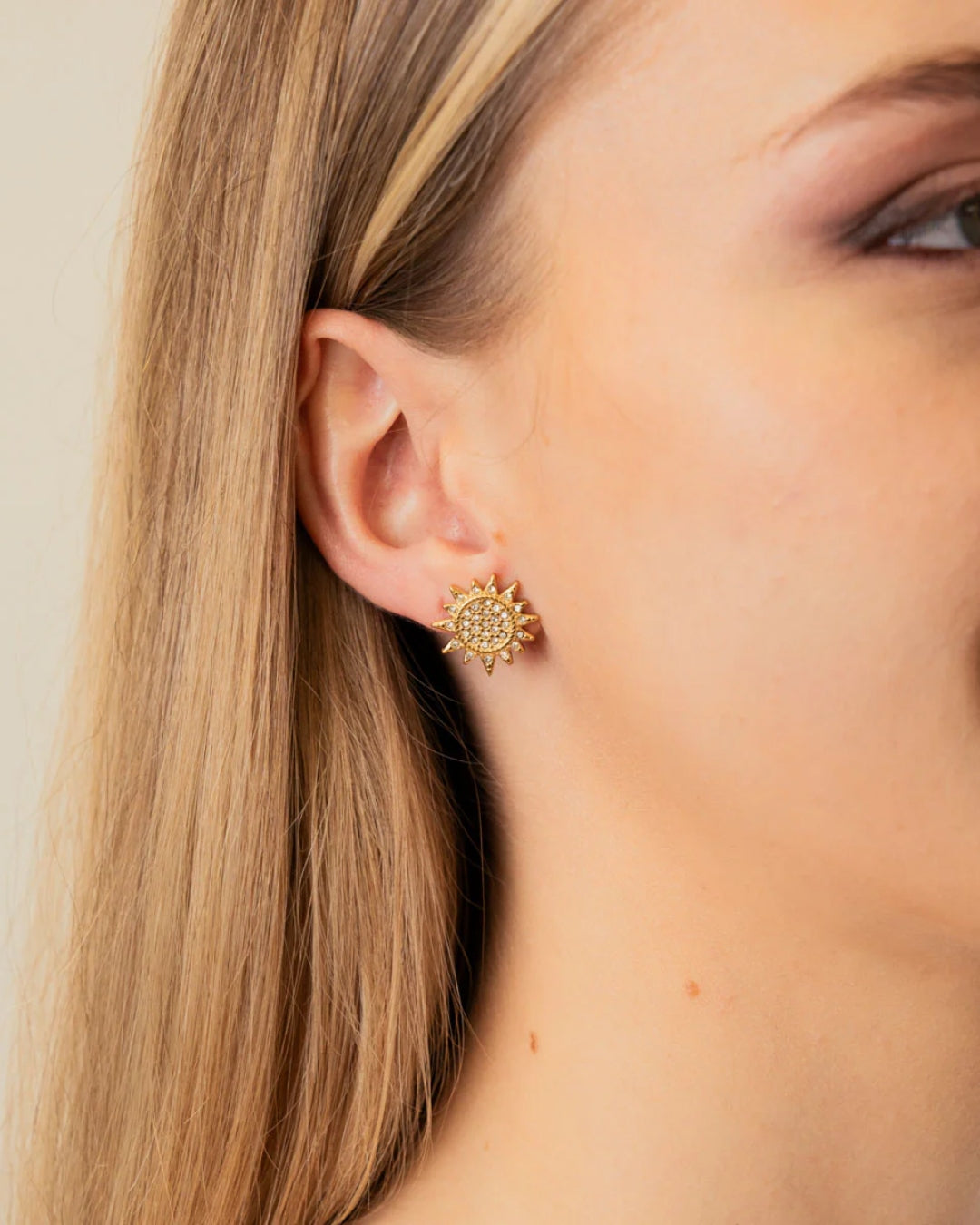 Steel Sun & Moon Stud Earrings | Anartxy