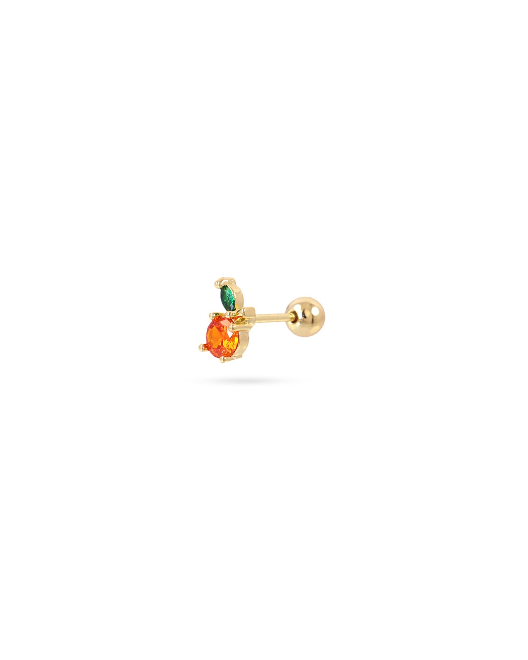 Steel Tangerine Ball Back Single Stud Earring | Anartxy