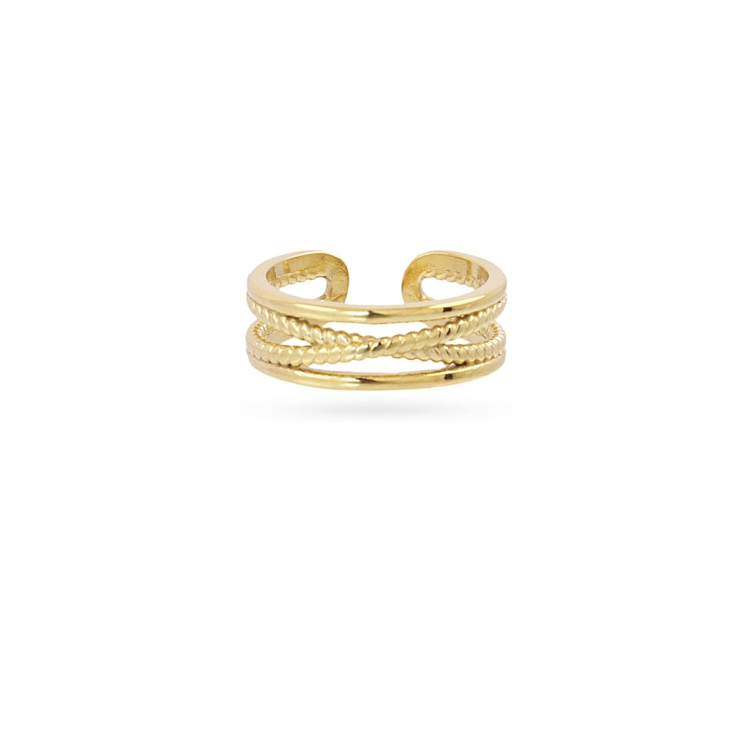 Steel Textured Crossover Ring | Anartxy