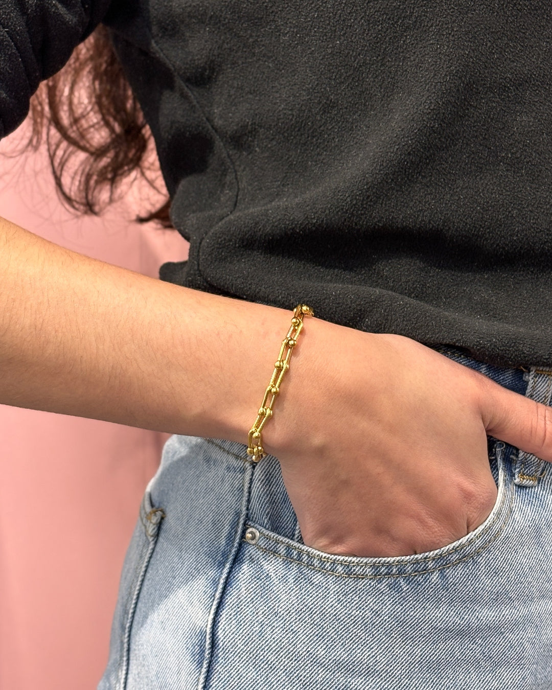 Steel U-Shape Horseshoe Link Bracelet | Anartxy