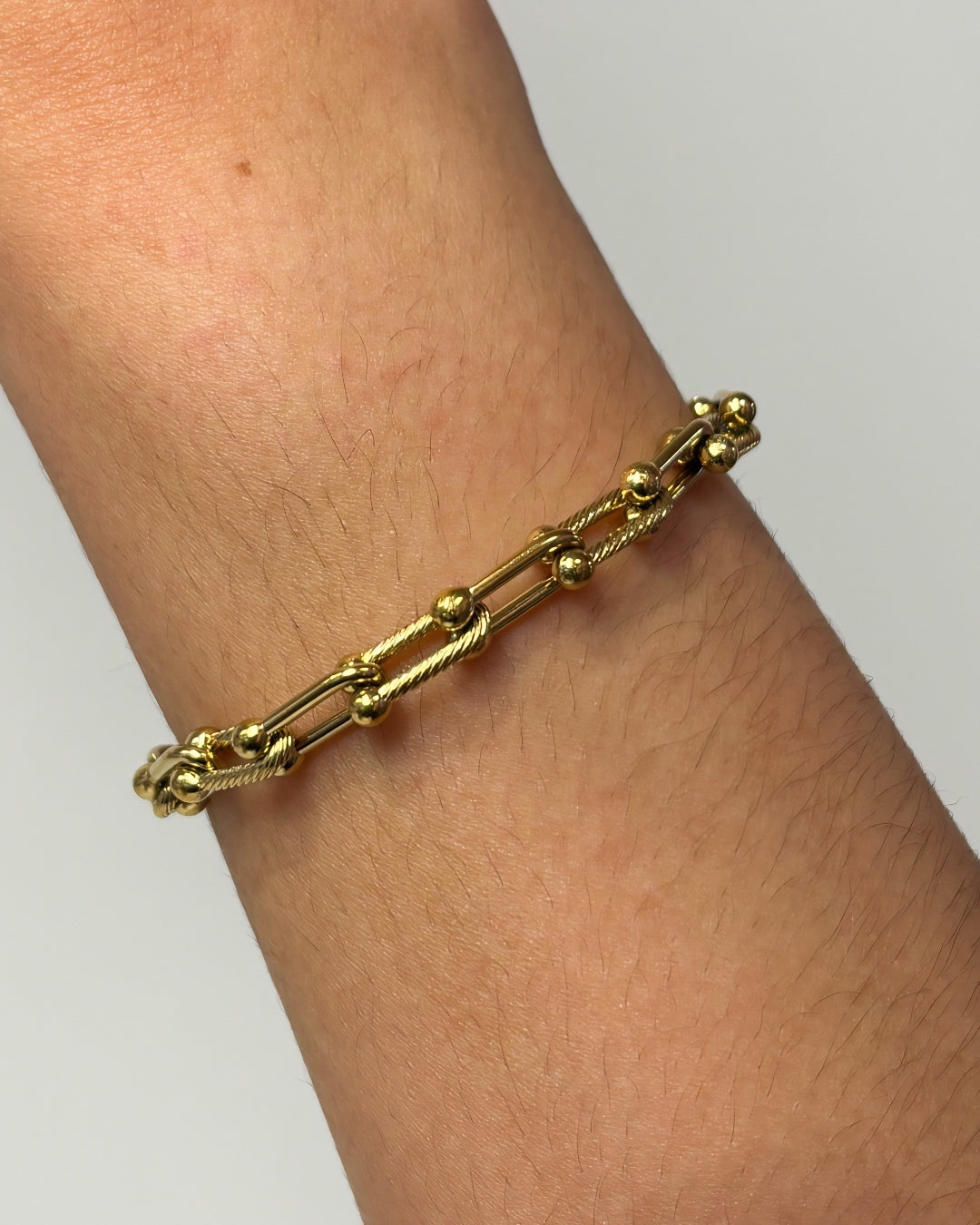 Steel U-Shape Horseshoe Link Bracelet | Anartxy