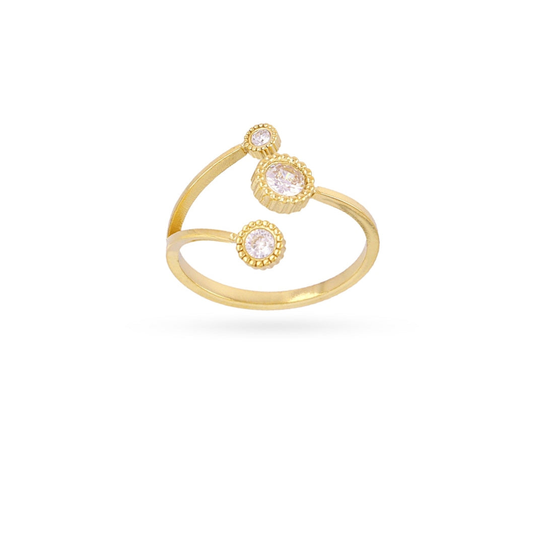 Steel Three Stone Open Ring | Anartxy