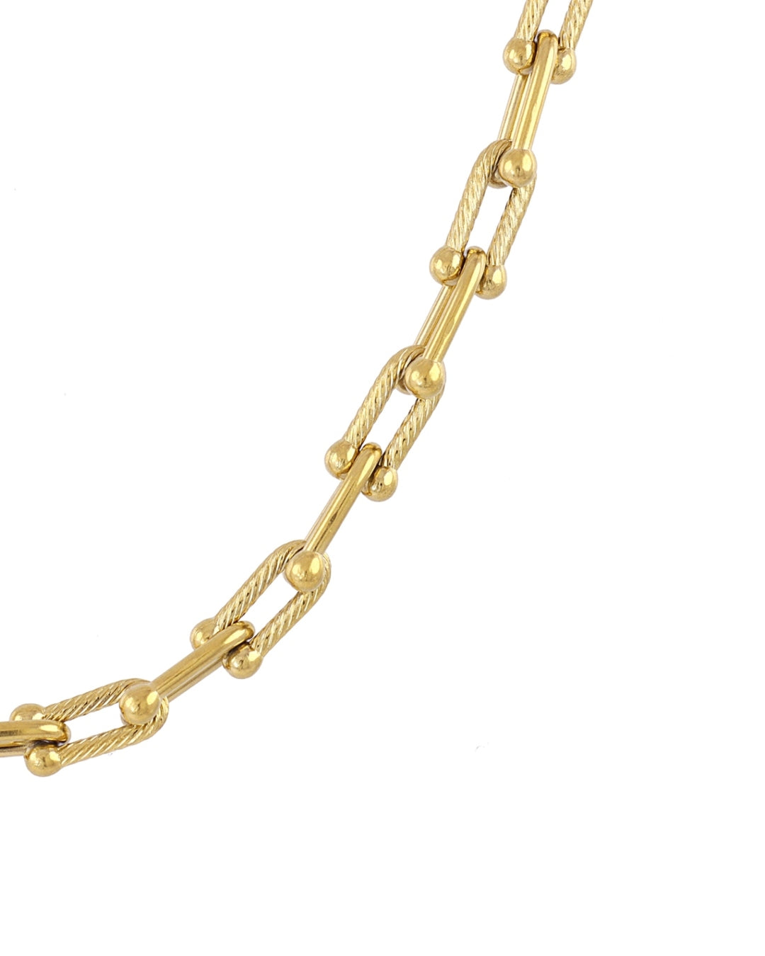 Steel U-Shape Horseshoe Link Necklace | Anartxy