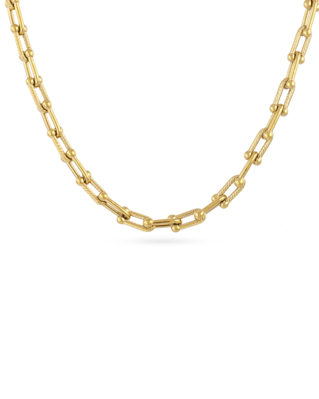 Steel U-Shape Horseshoe Link Necklace | Anartxy
