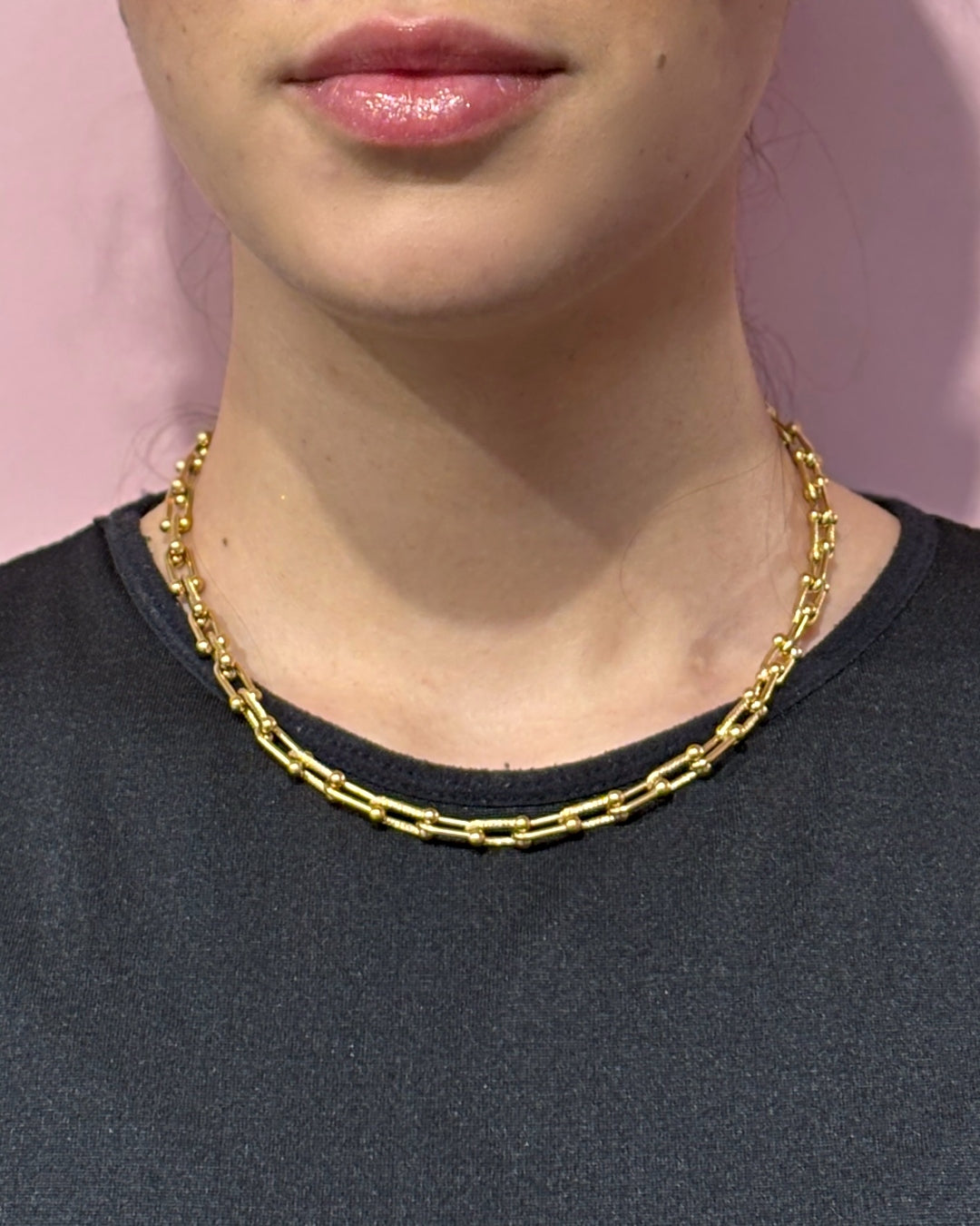 Steel U-Shape Horseshoe Link Necklace | Anartxy