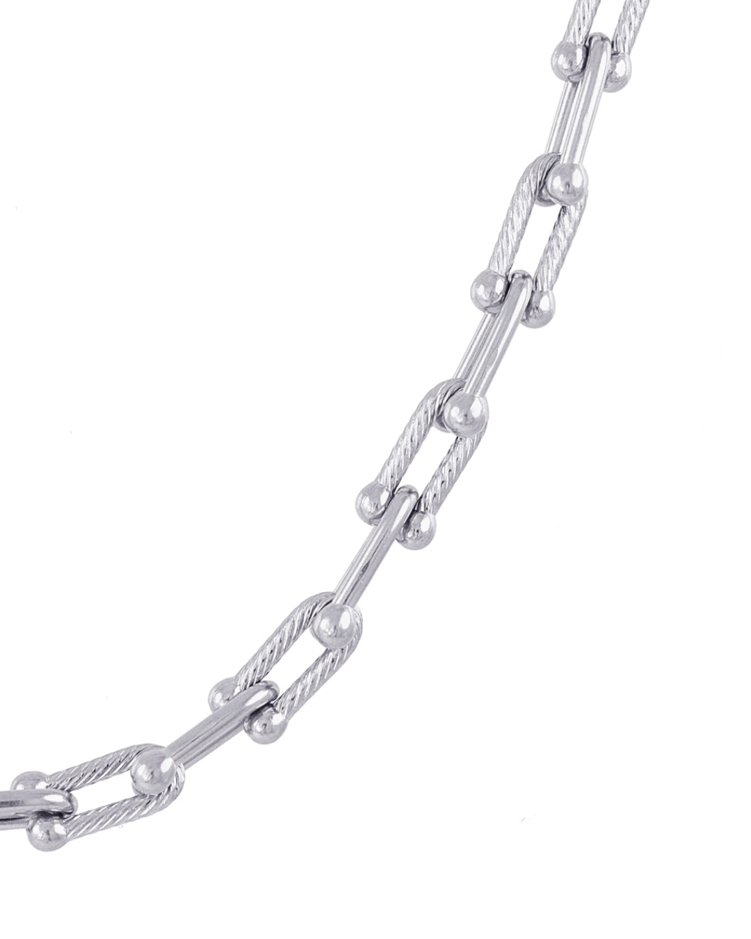 Steel U-Shape Horseshoe Link Necklace | Anartxy