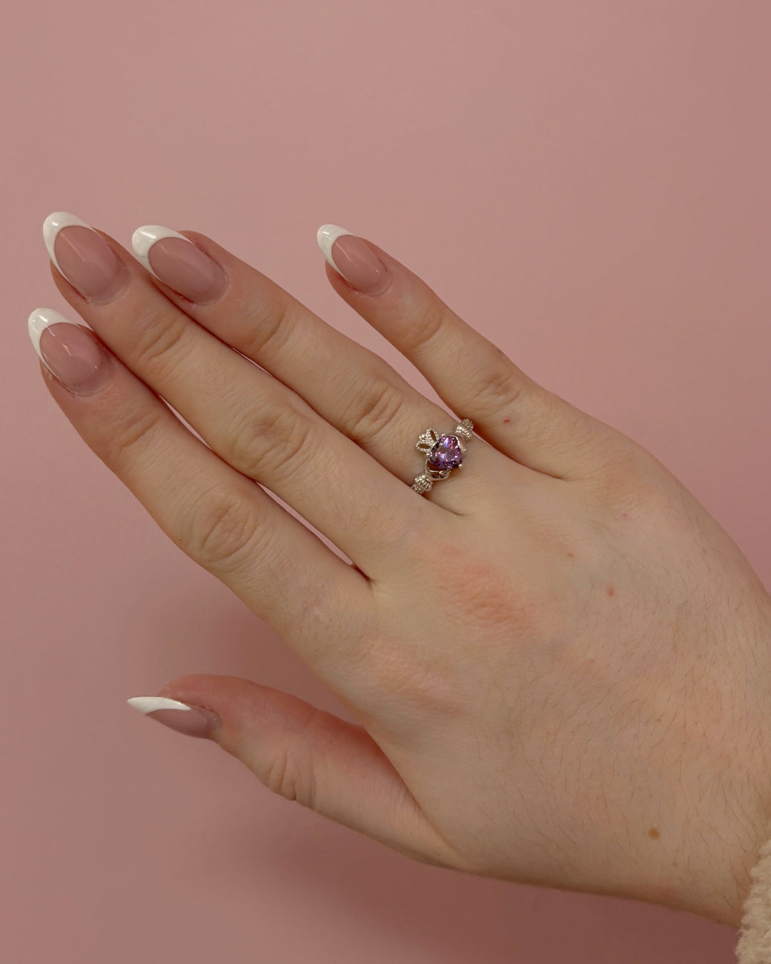 Sterling Silver Amethyst Claddagh Ring | February Birthstone | Solvar