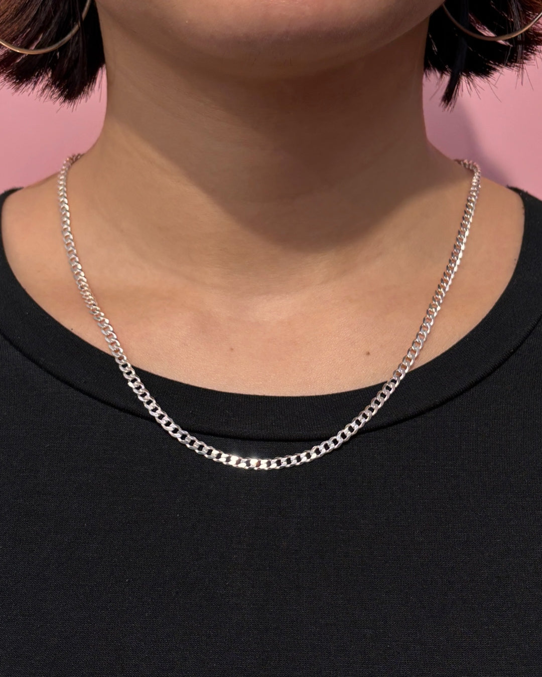 Sterling Silver Chunky Curb Chain Necklace | Cesena