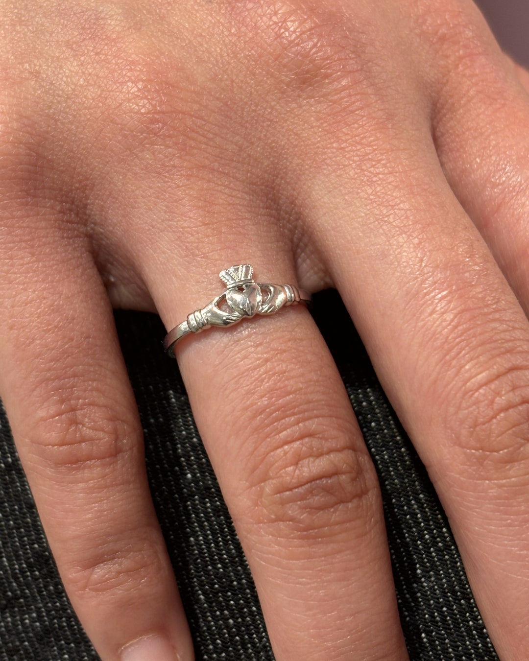 Sterling Silver Dainty Claddagh Ring | Dearbhla