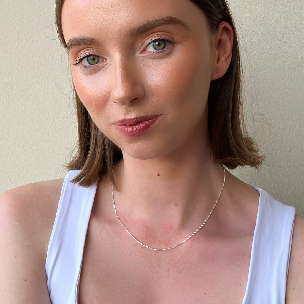 Silver Delicate Curb Chain Necklace