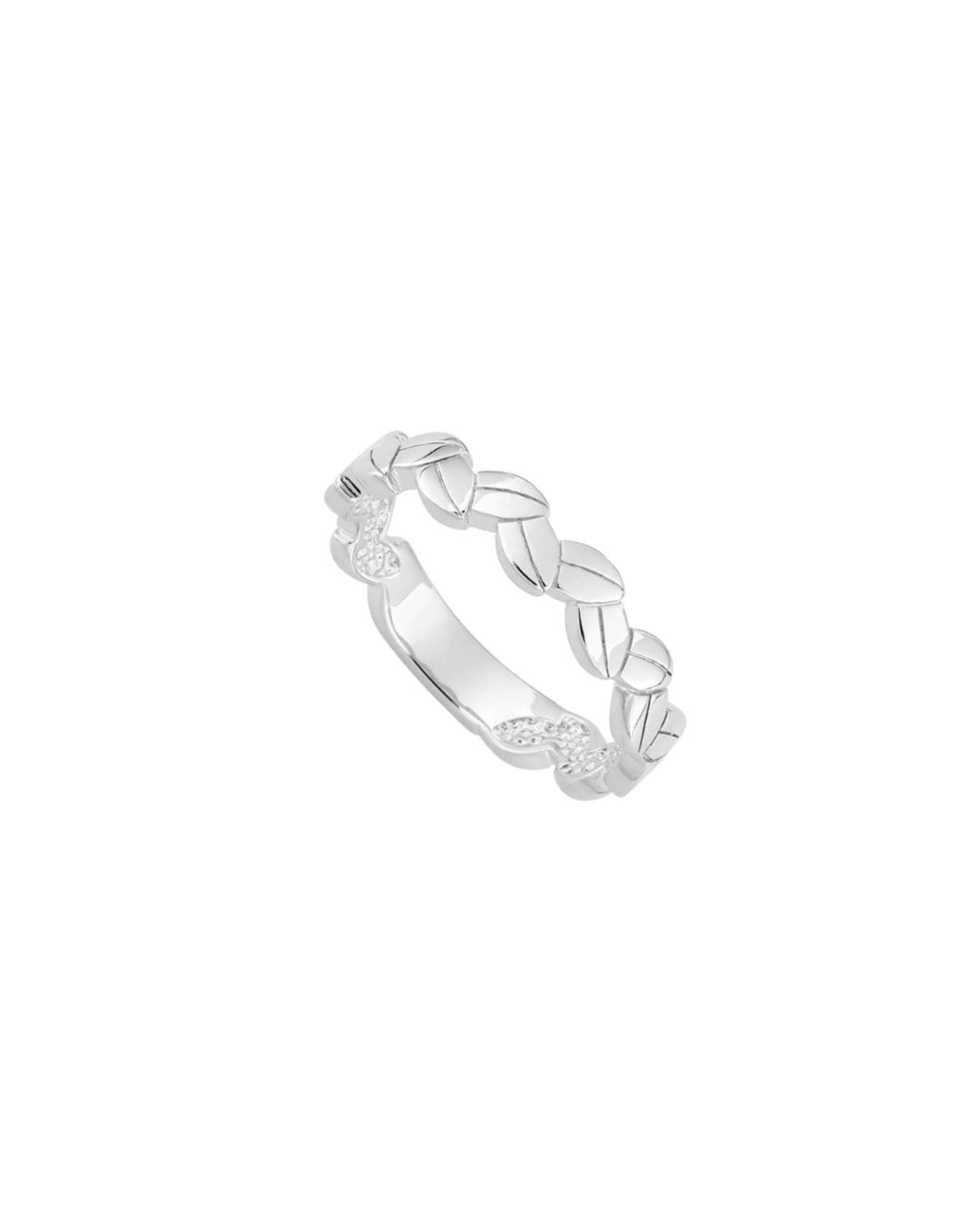 Sterling Silver Leaf Pattern Ring | Foria