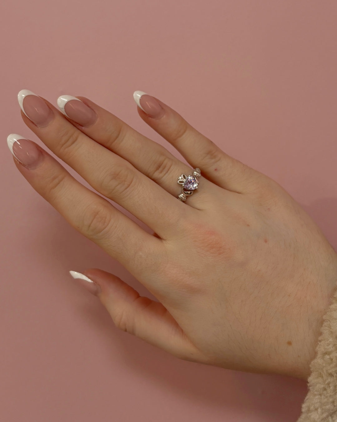 Sterling Silver Light Amethyst Claddagh Ring | June Birthstone | Solvar