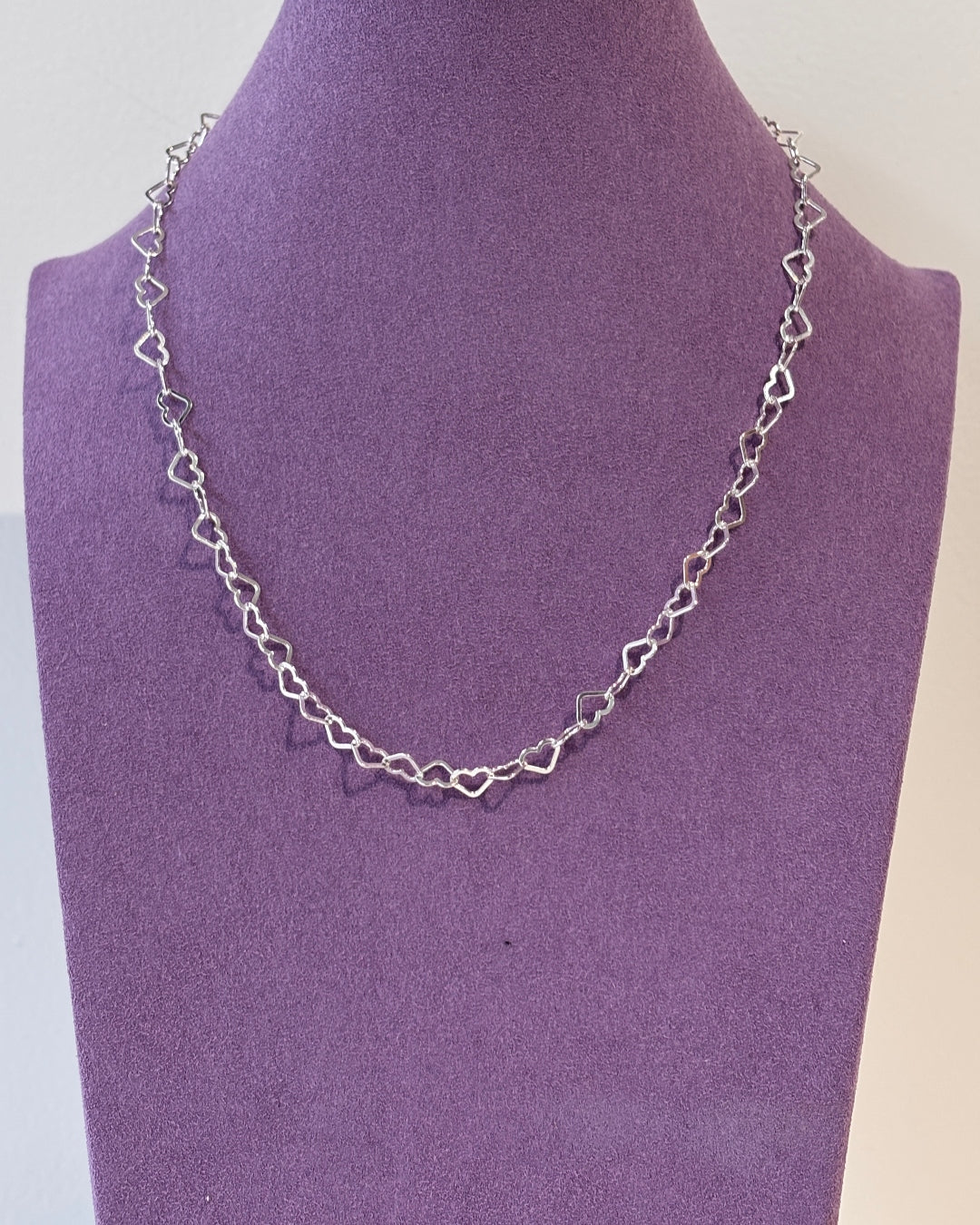 Sterling Silver Loveheart Chain Necklace | Carini