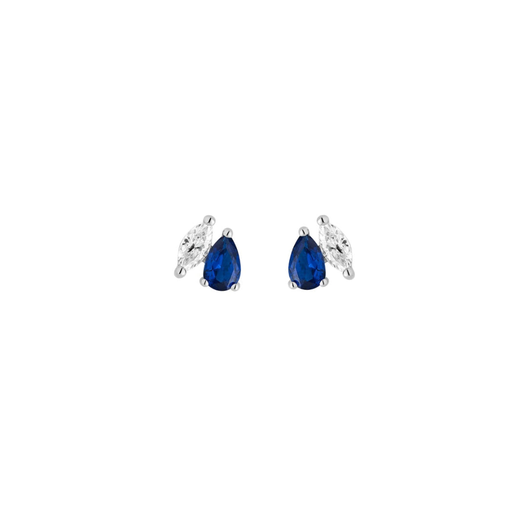 Sterling Silver Pear & Marquise Cut Stud Earrings | Manresa