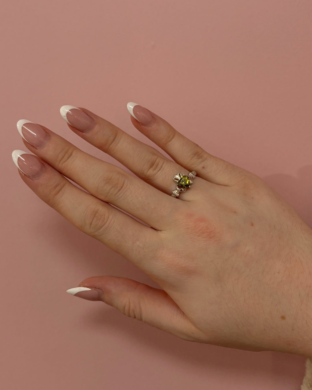 Sterling Silver Peridot Claddagh Ring | August Birthstone | Solvar