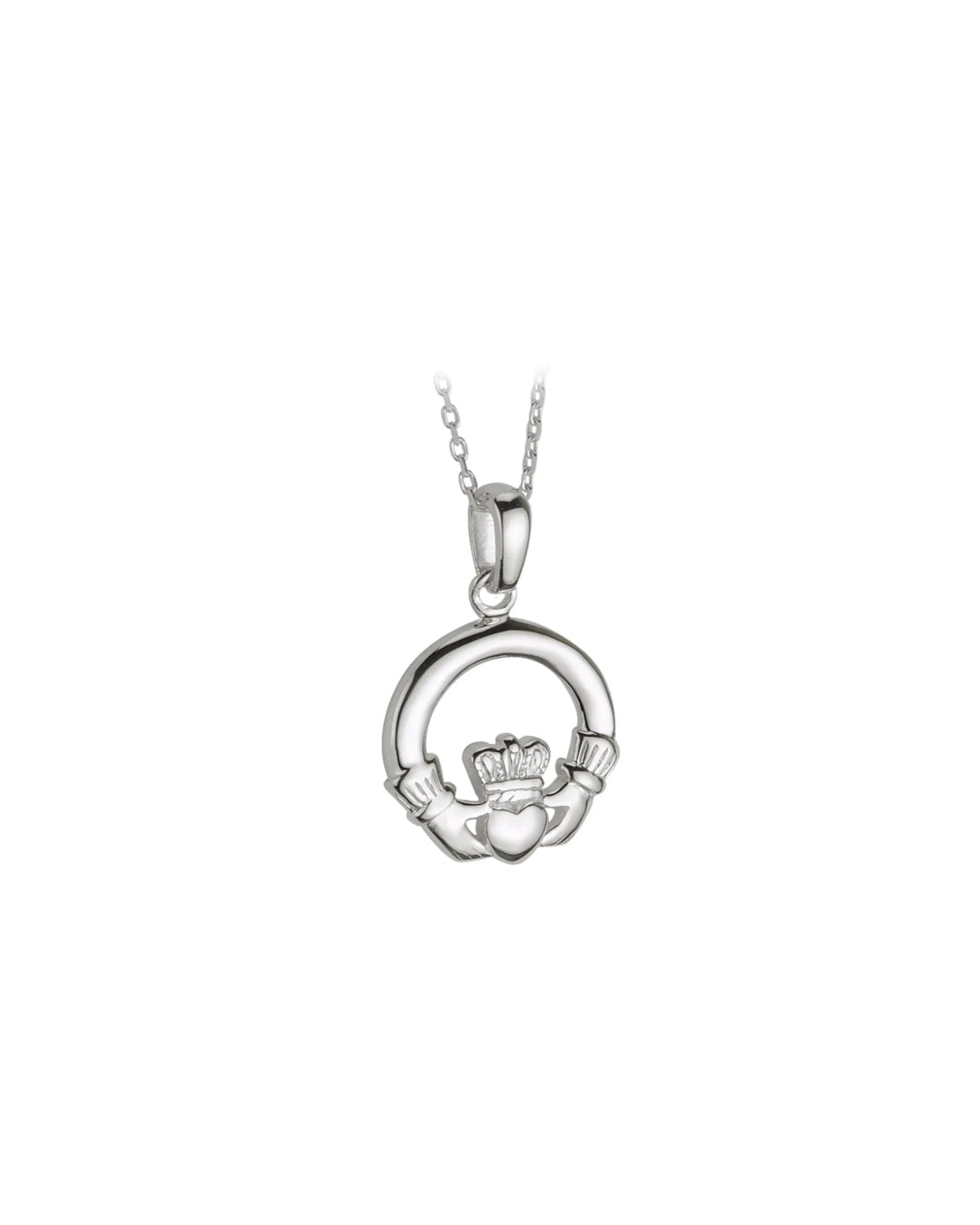 Sterling Silver Small Claddagh Necklace | Solvar