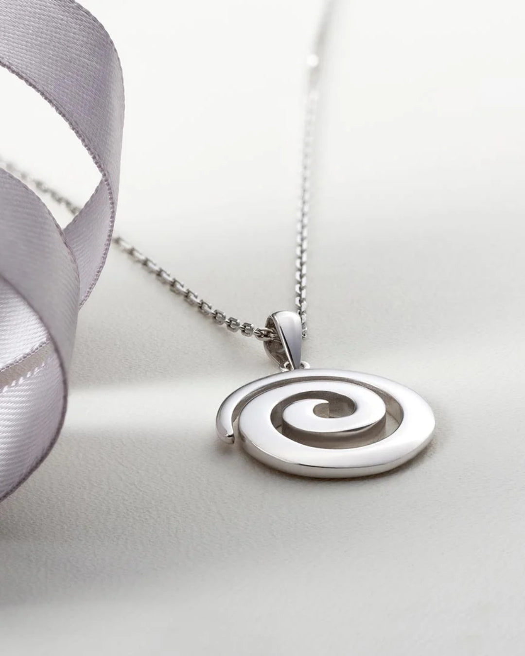 Sterling Silver Spiral Pendant Necklace | Solvar