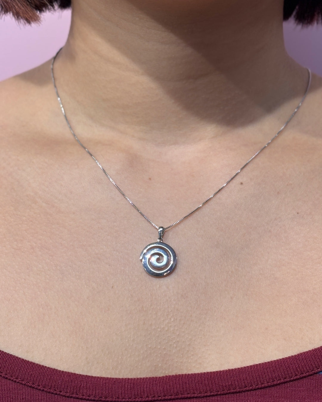 Sterling Silver Spiral Pendant Necklace | Solvar