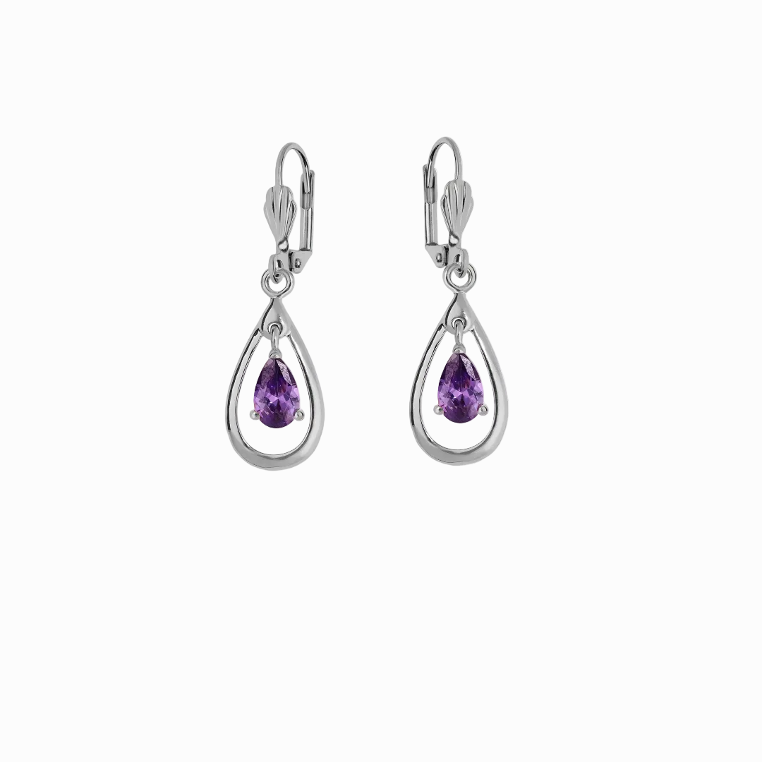 Sterling Silver Teardrop Dangle Earrings | Fossia