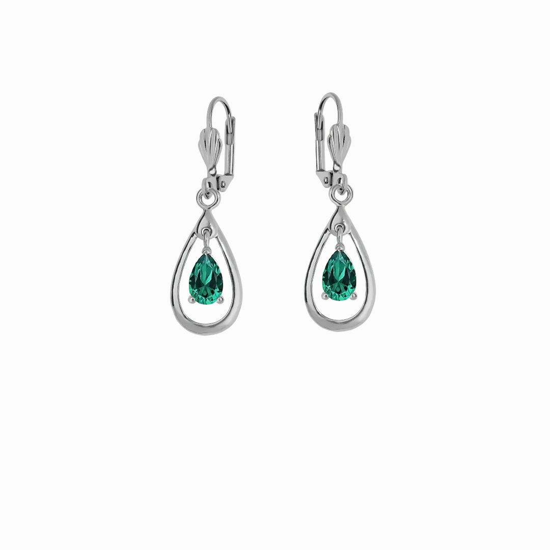 Sterling Silver Teardrop Dangle Earrings | Fossia