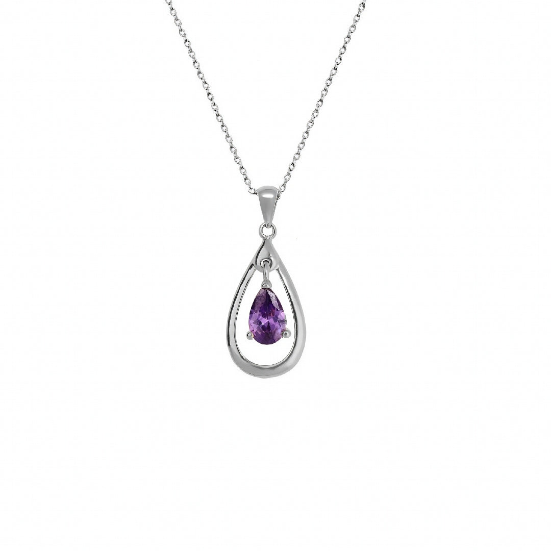 Sterling Silver Teardrop Pendant Necklace | Dorina
