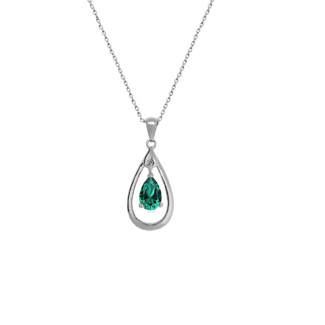 Sterling Silver Teardrop Pendant Necklace | Dorina