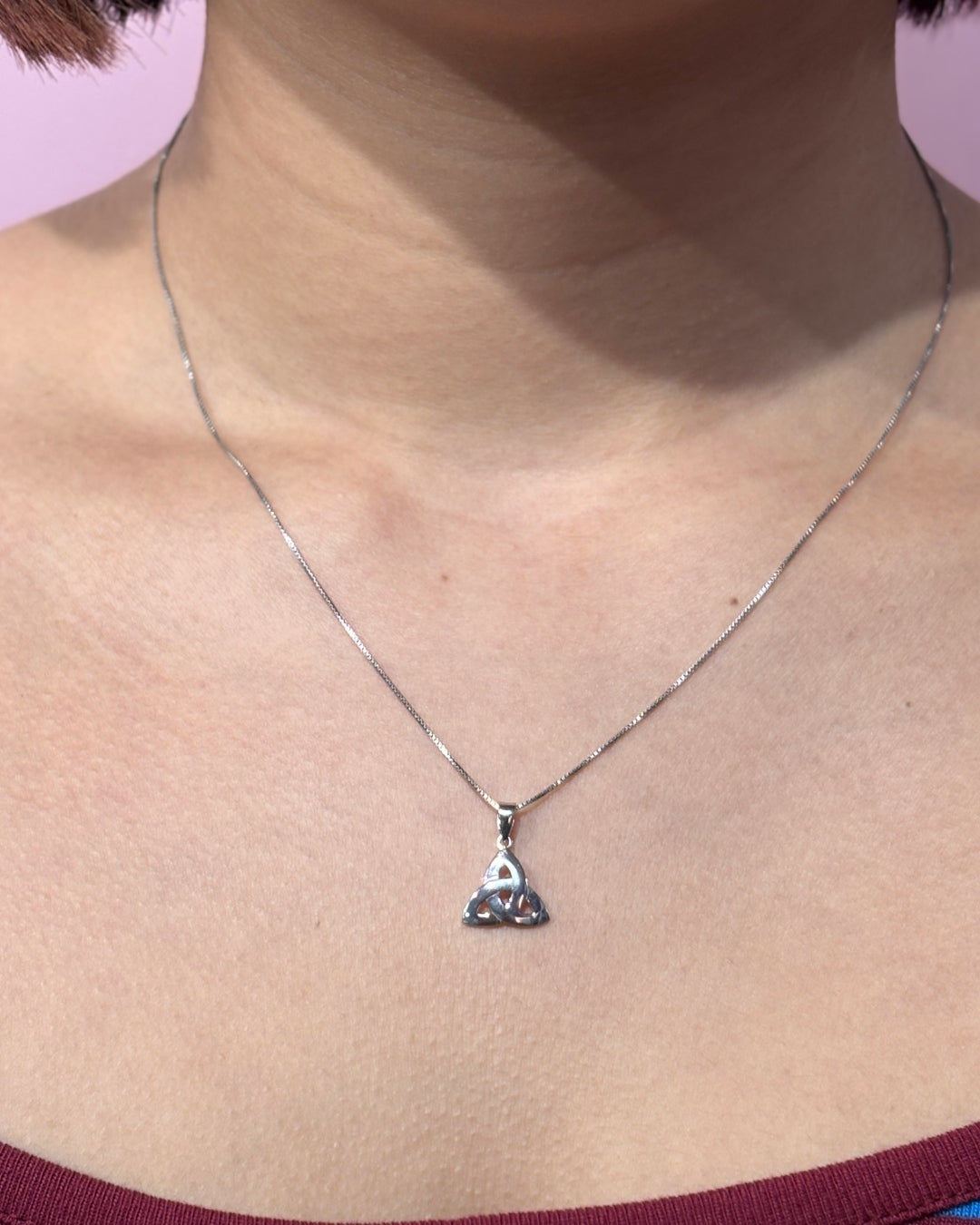 Sterling Silver Trinity Knot Pendant Necklace | Solvar