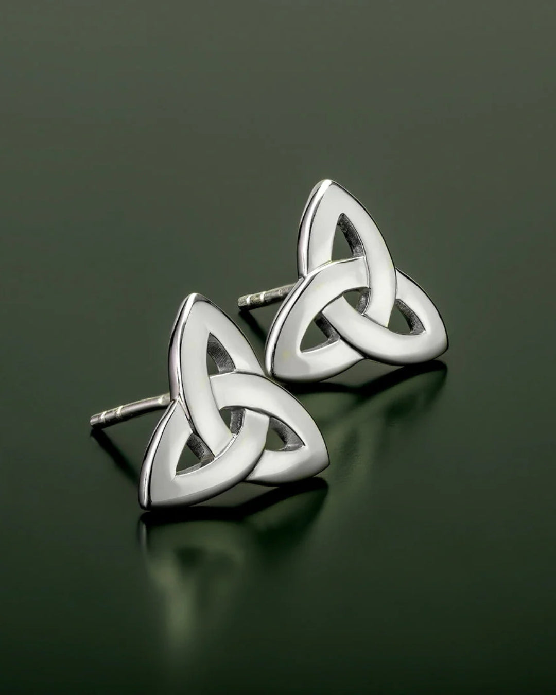 Sterling Silver Trinity Knot Stud Earrings | Solvar