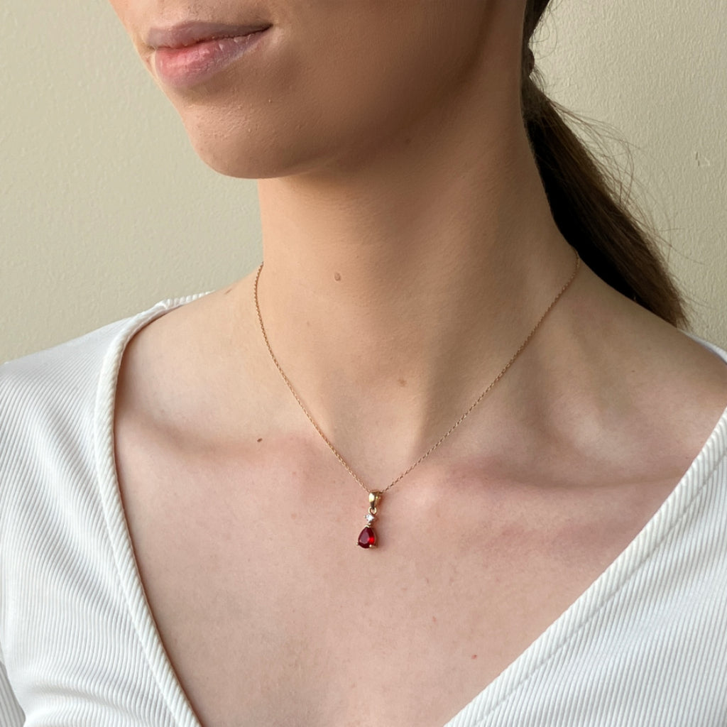 Terra Gold Teardrop Pendant Necklace