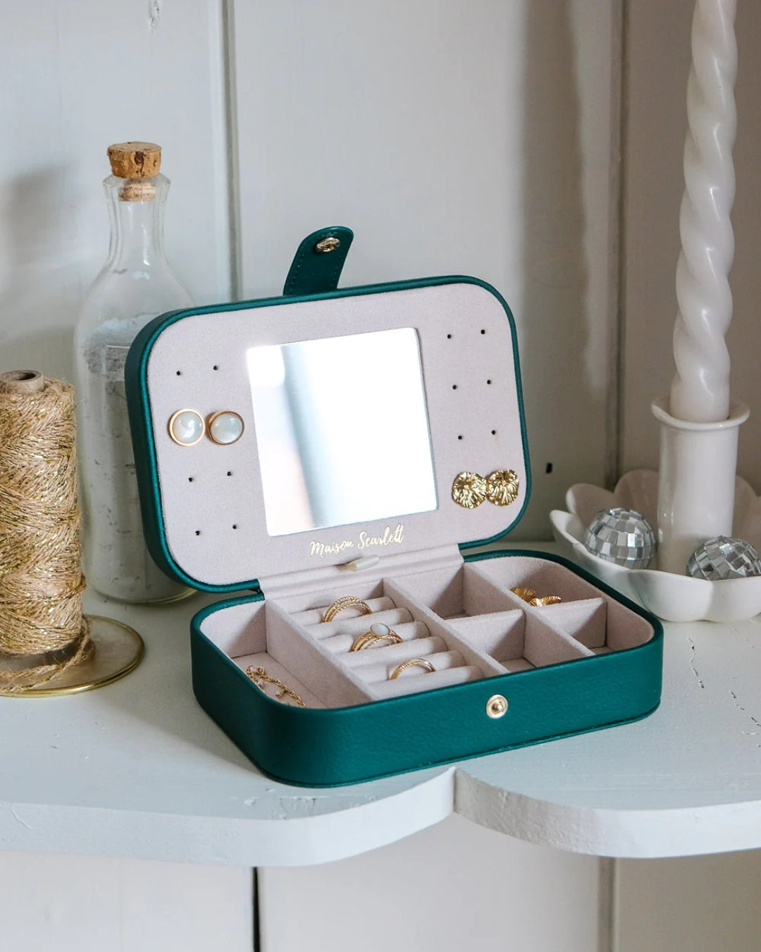 Rectangle Travel Jewellery Box | Brigitte | Faux Leather | Maison Scarlett