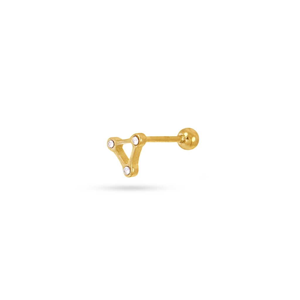 Triangle Cut Out Ball Back Single Stud Earring | Anartxy