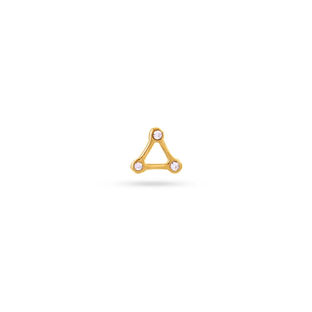 Triangle Cut Out Ball Back Single Stud Earring | Anartxy