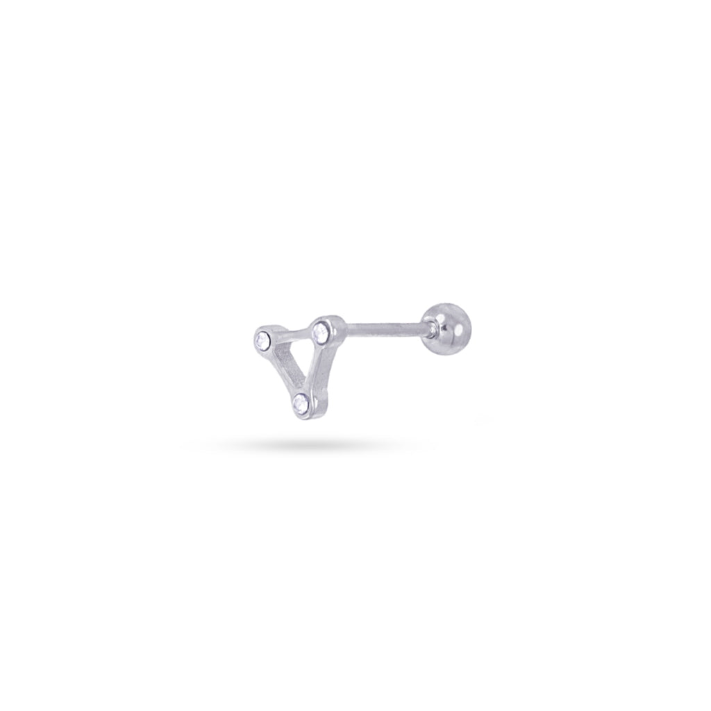 Triangle Cut Out Ball Back Single Stud Earring | Anartxy