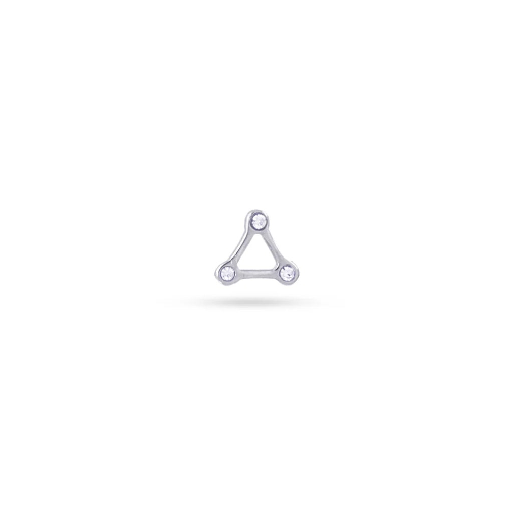 Triangle Cut Out Ball Back Single Stud Earring | Anartxy