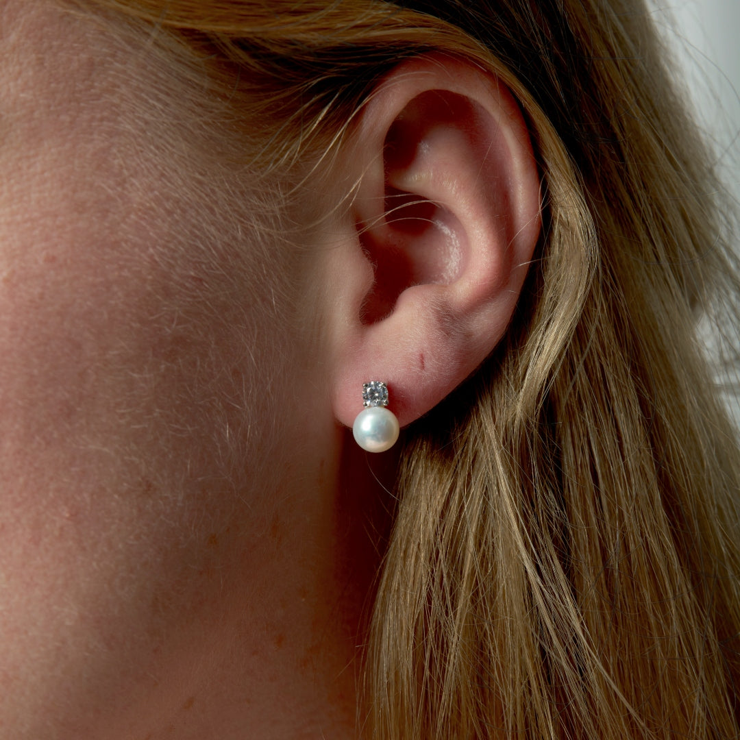 Sterling Silver Pearl Stud Earrings | Tala